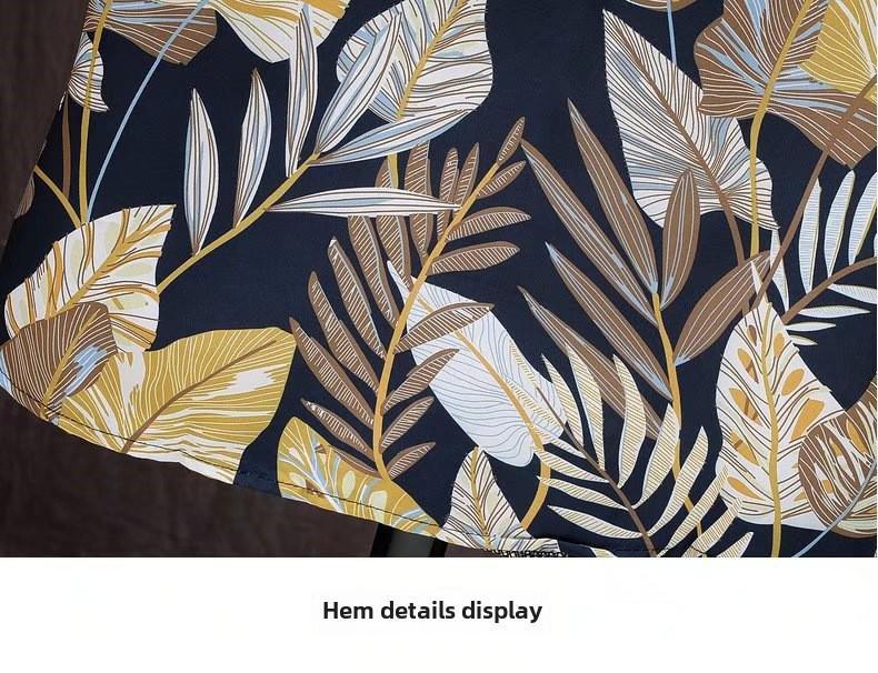 Мужская модная гавайская шелковая быстросохнущая пляжная рубашка с коротким рукавом