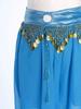 Womens Belly Dance Costume Chiffon Bloomers Plastic Beads Tassels Metallic Ruched Waistband Side Split Pants