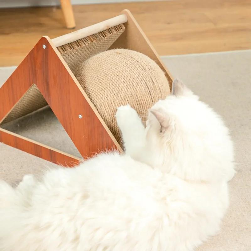 Треугольная доска для кошек Когтеточка Сизалевый мяч для царапания Износостойкие Устойчивые к царапинам Шлифовальные лапки Игрушки Товары для кошек Аксессуары