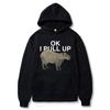 Funny Ok I Pull Up Capybara Print Hoodie Men's Fashion Casual Oversized Hooded Sweatshirts Gothic Pullovers Clothes for Teens
