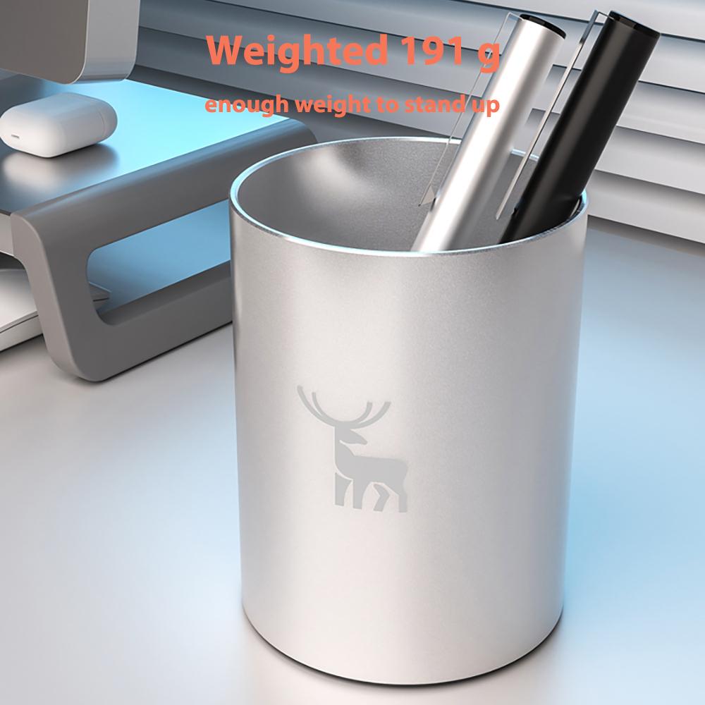 Толстый классический металлический держатель для ручек, утяжеленный алюминиевый сплав, хорошая отделка поверхности, противоскользящее дно, прочный держатель для карандашей для стола