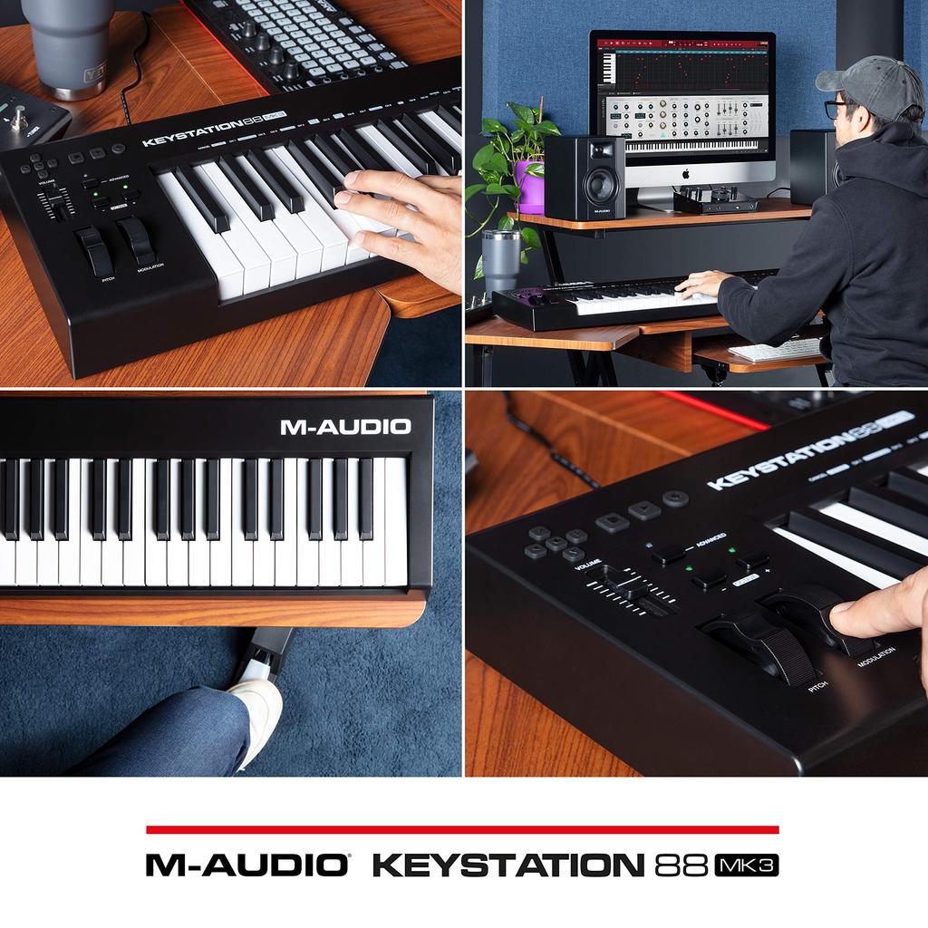 USB MIDI Keyboard with Virtual Synth and DAW Parameter Control Keystation 88MK3 M-Audio 88-key Semi-weight