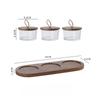 Japanese Dried Fruit Plate Snack Storage Dish Household Tableware Snack Plate Glass Bowl with Wooden Tray Lid