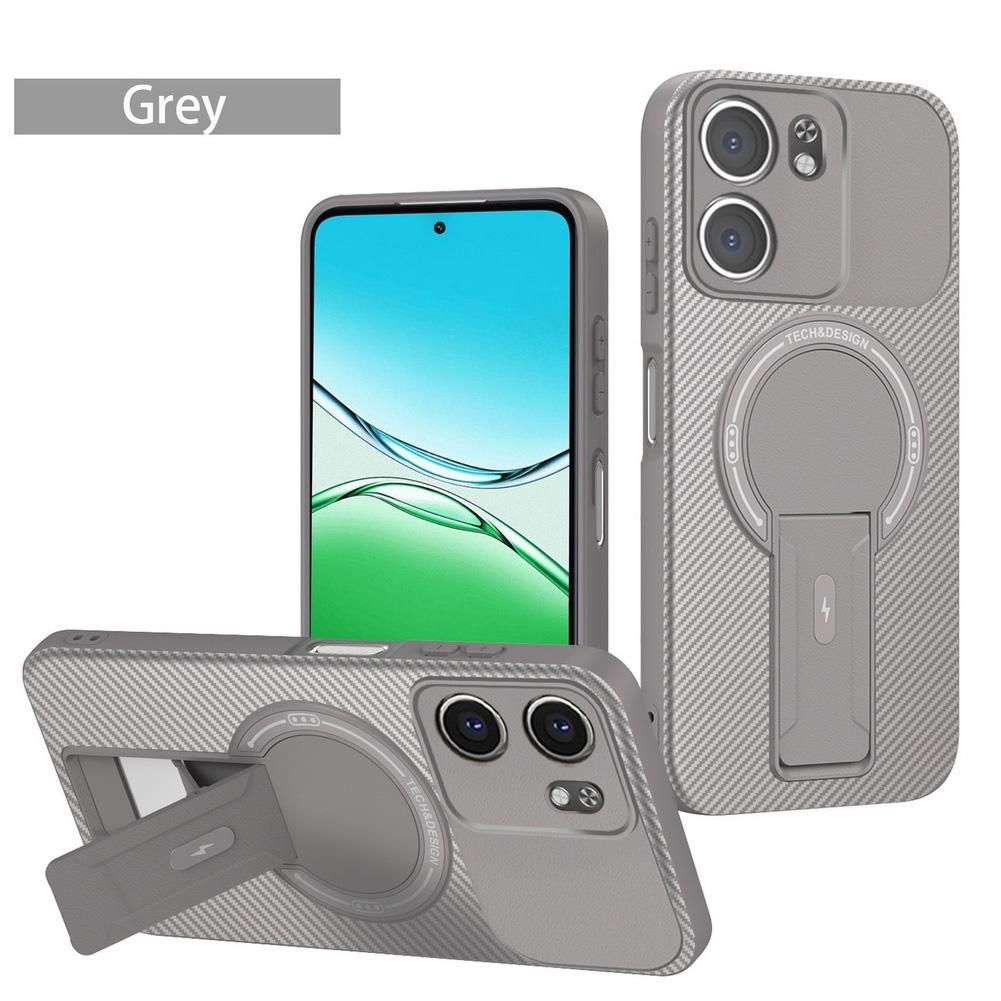 Carbon Fiber Invisible Stand Holder Built-in Magnetic Ring Case for OPPO A5X A5 Pro A5 5G A3X A3 A40m A40 A60 Protect Cover