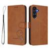 For Samsung Galaxy A16 4G/Galaxy A16 5G Case Panda Imprint RFID Blocking Wallet Leather Phone Cover with Wrist Strap