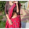 Stylish Casual Wear & Office Wear Saree for Women, Blouse (Need To Be Stitched As Per Size And Fit)
