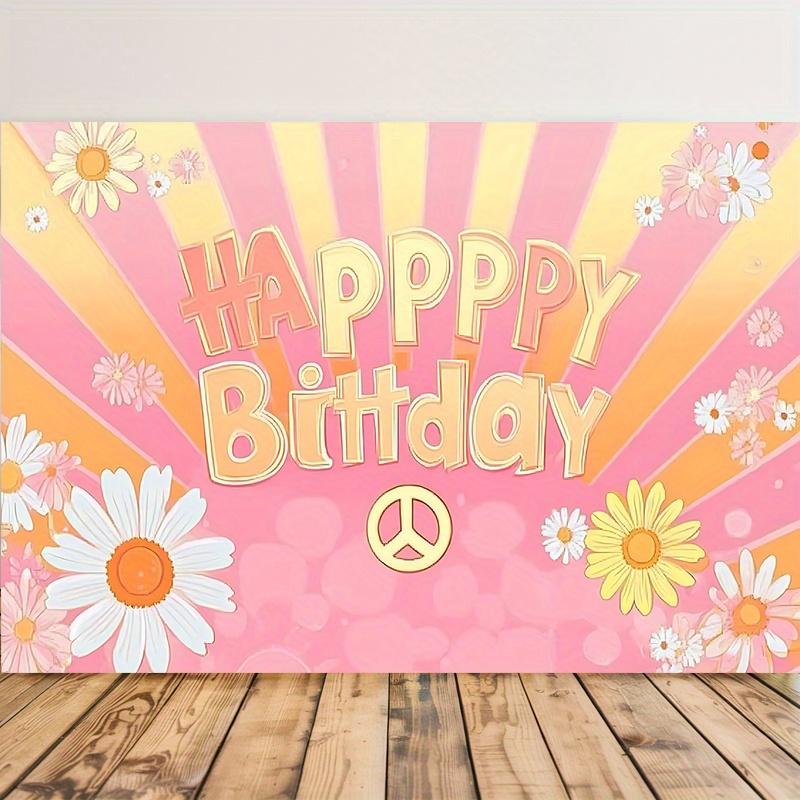 Party Backdrop Retro Hippie Bohemian Floral Retro Peace Hippie Bohemian Signs Designs Dorm Photo Booth Decor Birthday Party Decor