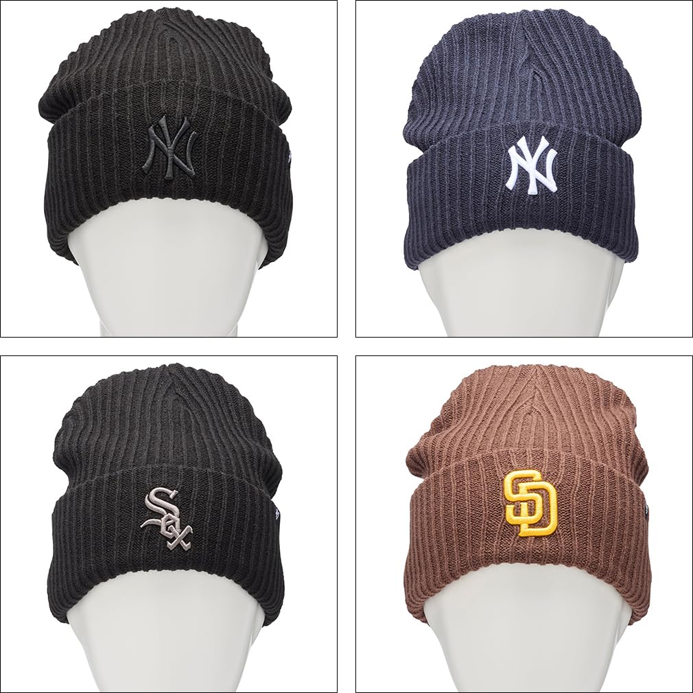 47 Вязаная шапка-свитер Dodgers Черно-белая 47brand486