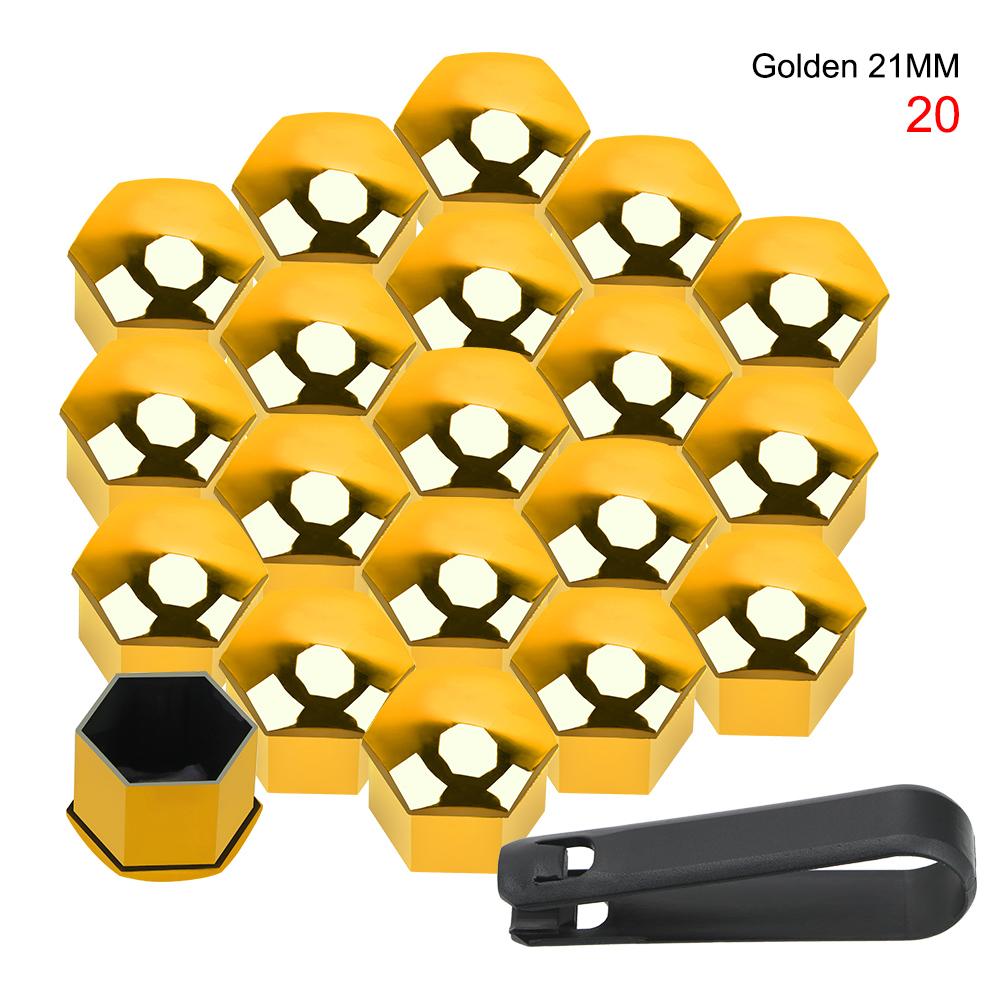 20 PCS Car Wheel Nut Caps Anti-Rust 21mm Dust Proof Protection Caps Bolt Rim Universal Exterior Decoration Auto Hub Screw Cover