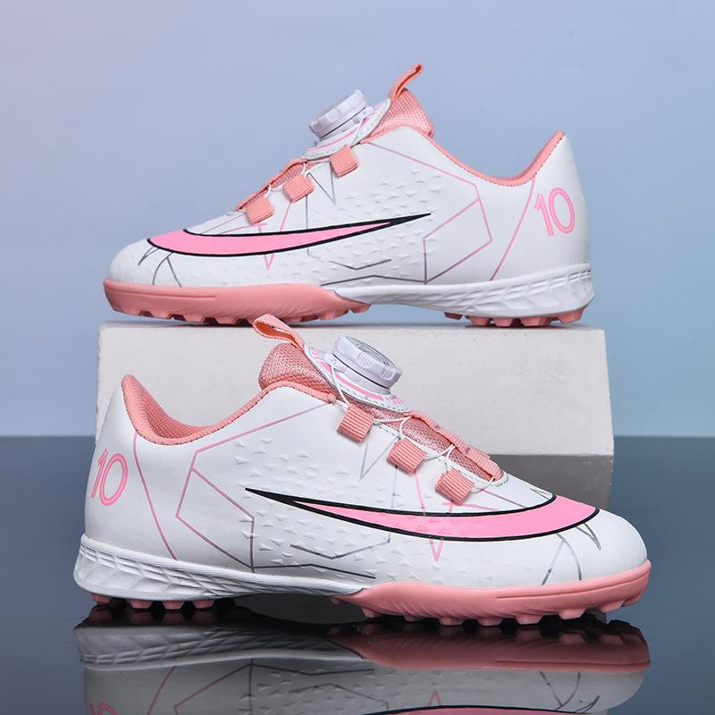 Gradual change sole high top AG football shoes fly weaving seamless process youth football training shoes spot
