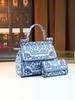 Элегантная женская сумочка с принтом синего и белого фарфора - Высококачественный 3D дизайн в форме ведра
