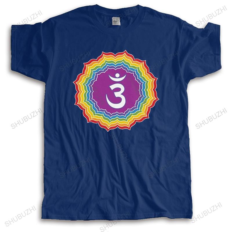 Fashion T Shirt Unisex Unisexdala Short Sleeved Cotton Tshirt Round Neck Graphic Buddhism Tshirt Seven Chakras Colors Tee Tops Gift