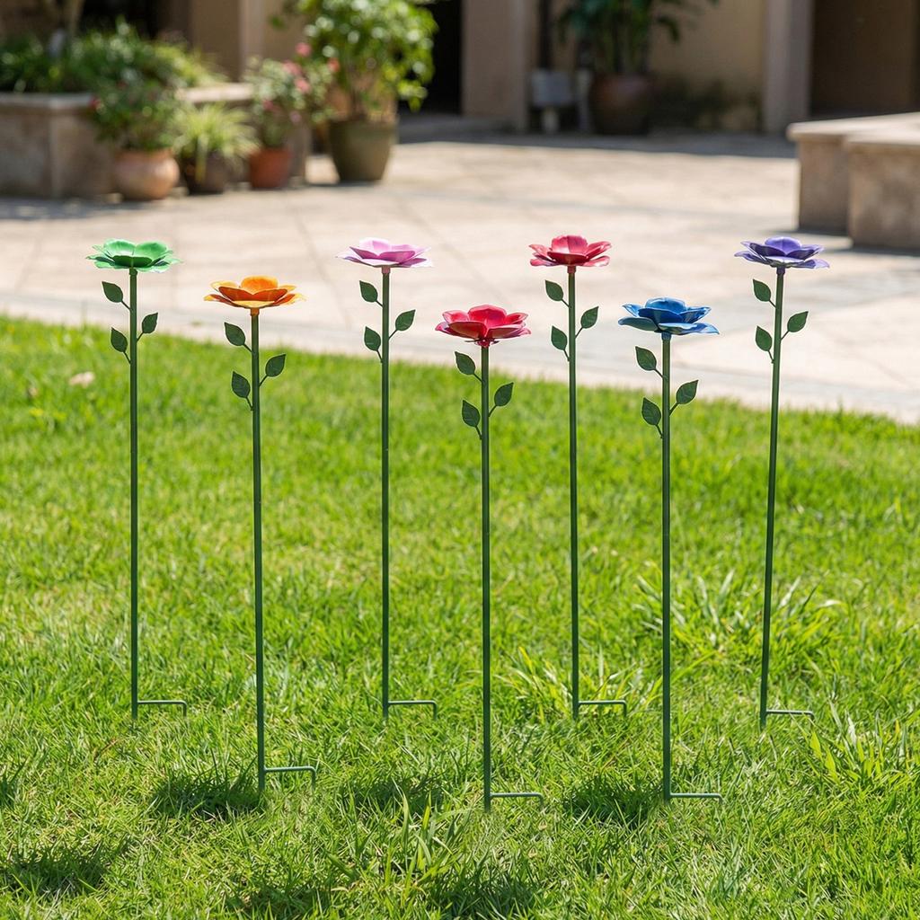 4/6 Pack Bee Watering Station Metal Butterfly Feeder with Flower Design Decorative Garden Stakes for Outdoor Yard Patio Decor