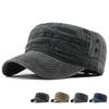 Classic Retro Men's Cotton Flat Baseball Cap and Adjustable Hat Winter Warm Hat