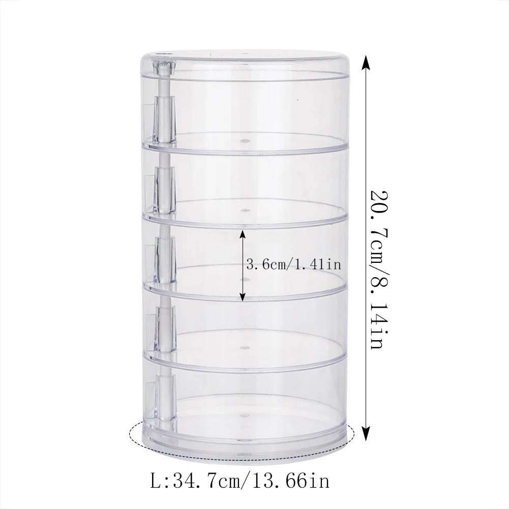 Вращающаяся шкатулка для хранения украшений с крышкой для хранения сережек и косметики