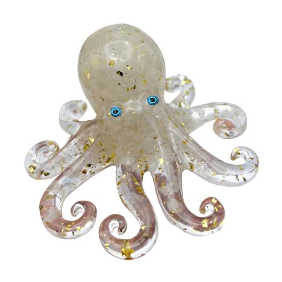Эпоксидная фигурка осьминога из искусственного хрусталя, исцеляющий натуральный камень, статуэтка осьминога, морское животное, украшение для рабочего стола