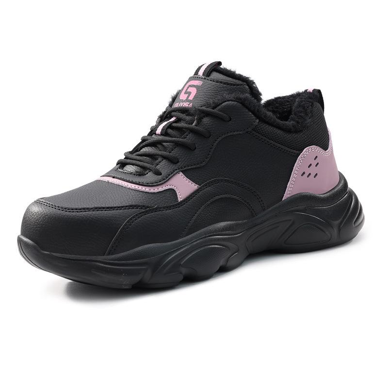 Women's Winter Work Boots: Anti-Smash, Anti-Puncture, Velvet-Lined, Wear-Resistant, Comfortable Safety Shoes for Construction Sites