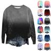 Women's Fashion Round Neck Pullover Top Long Sleeve Tee Printed Sweatshirt