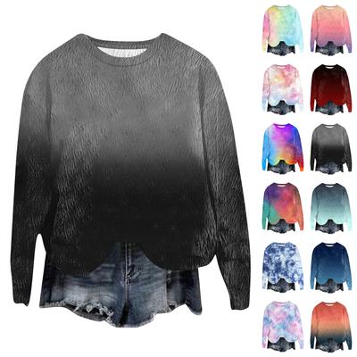 Женский модный пуловер с круглым вырезом, футболка с длинным рукавом, с принтом