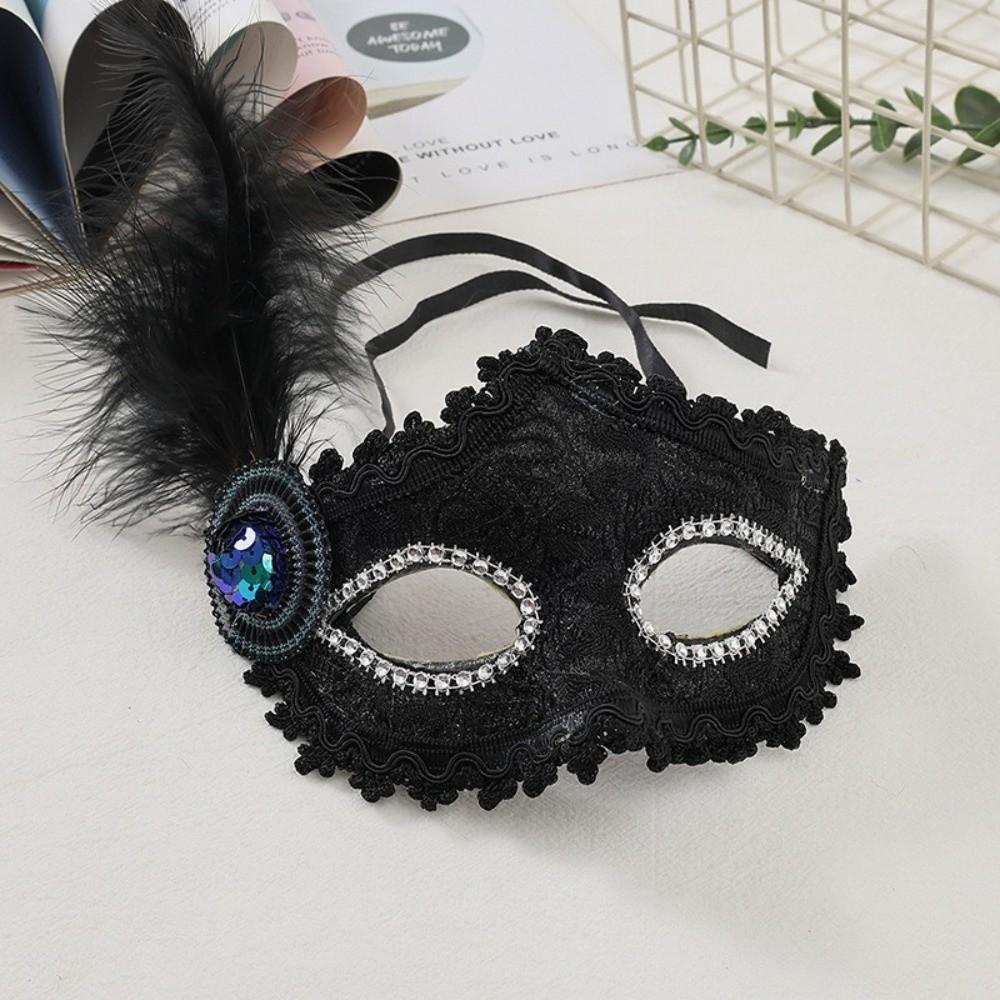 Lace Feather Mask Multicolor Masquerade Ball Mask Halloween Festival Party Mask Costume Party