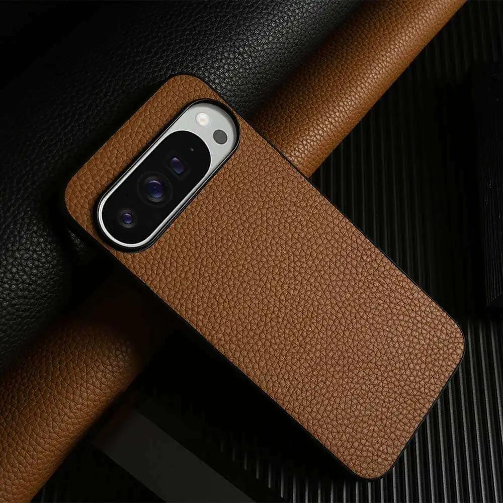 Роскошный чехол для Pixel 10 Pro, деловой кожаный чехол из коровьей кожи для Google pixel9pro 7A 8pro, полнозащитная противоударная задняя крышка