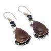 Natural Russian Charoite,Blue Topaz Stone 925 Sterling Silver Earring 2.36" l1K63