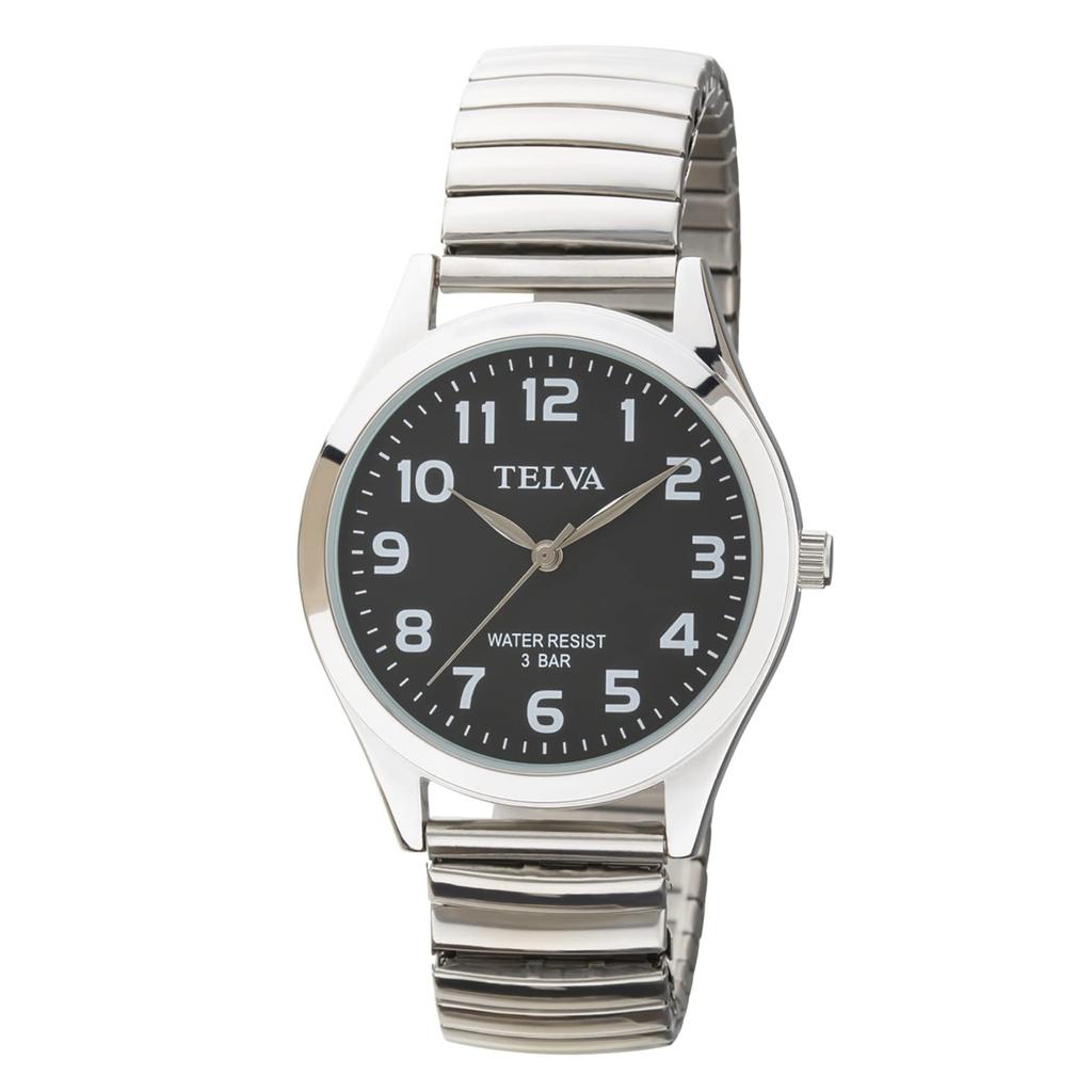 [Clefer] TE-AM149-BKS Analog Men's Waterproof Watch with Metal Band, Silver