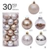 6cm Transparent Gold Christmas Ball Set - 30pcs Tree Ornaments