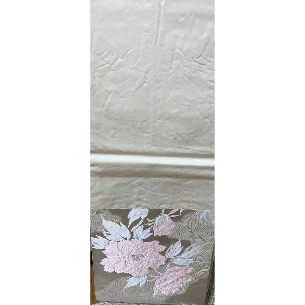Used Beautiful item, kimono, obi, embroidery, pastel color, glossy