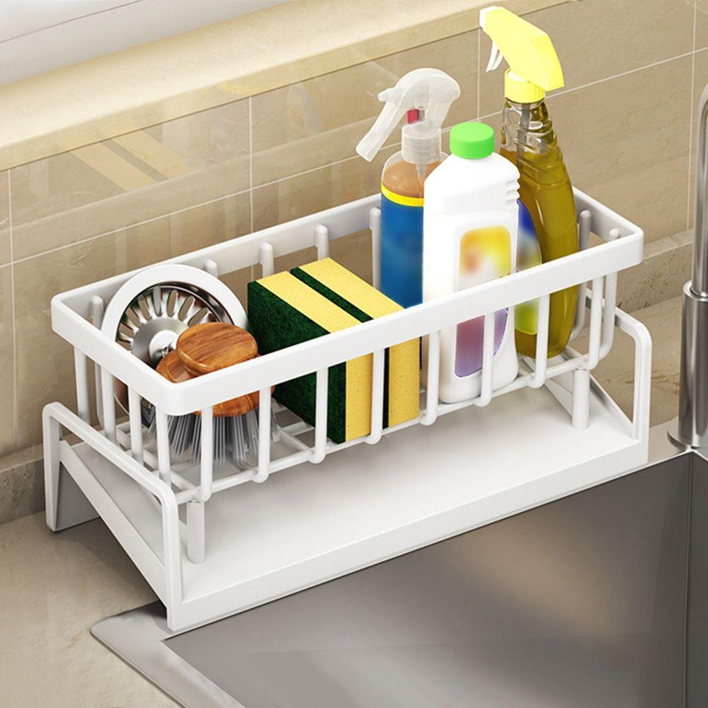 Rag Organizer Self-draining Sink Shelf ABS Soap Basket Bathroom Shampoo Shelves