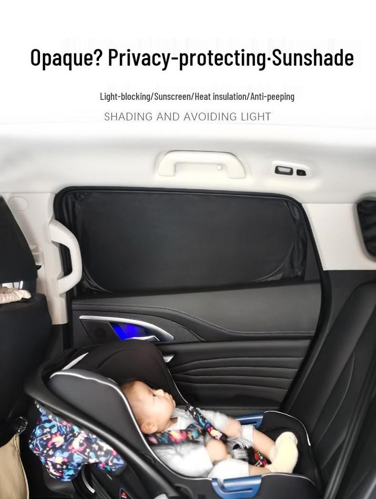Lightproof Side Window Sunshade & Privacy Curtain for Tesla Model 3/Y - Heat Insulation & Sun Protection