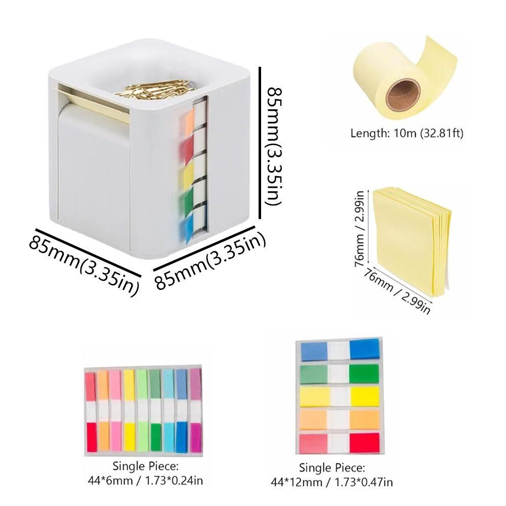 Plastic Desktop Note Holder 5-in-1 Page Marker Case Sticky Note Dispenser Dorm Room