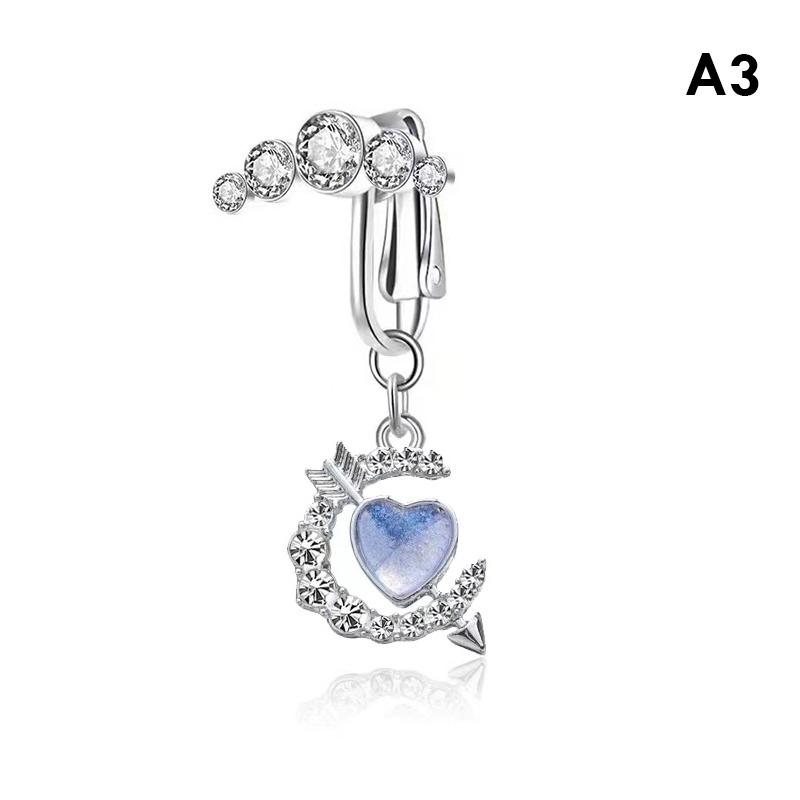 Поддельные кольца для пупка, свисающие кольца для женщин, бабочка, сердце, луна, свисающие кольца для пупка, непирсинг, ювелирные изделия