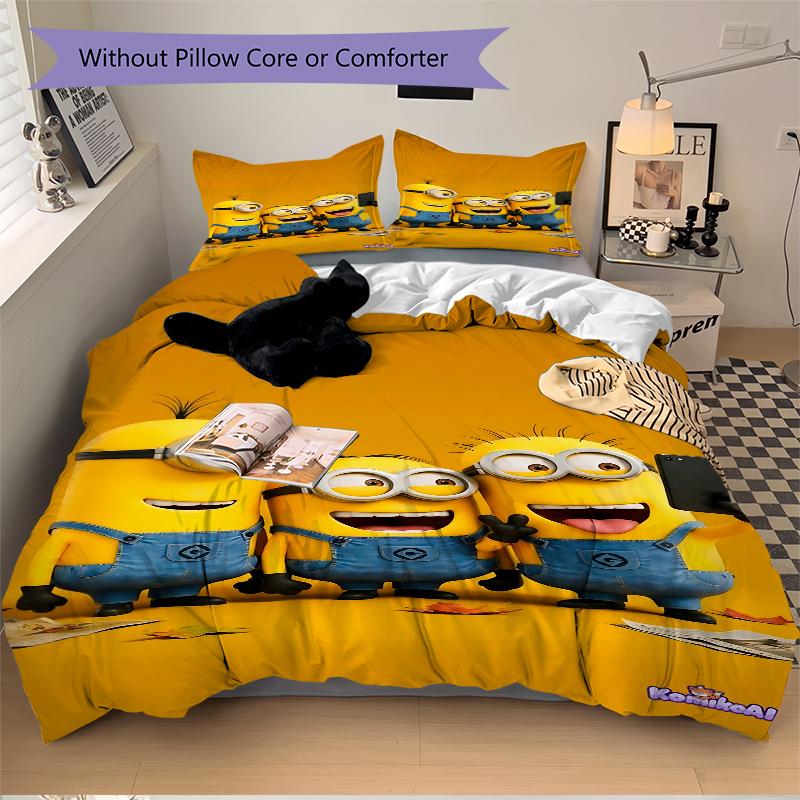 3Pcs Despicable Minions Selfie Bedding Sets For All Sizes New 3D Printed Bed Cover Comforter Duvet Cover Pillowcase Bedroom Decoration