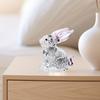 Yousheng Faux Crystal Rabbit Figurine Transparent Collectible Rabbit Statue Glass Art Animal Ornament Bunny Sculpture for Home Office Desk Car