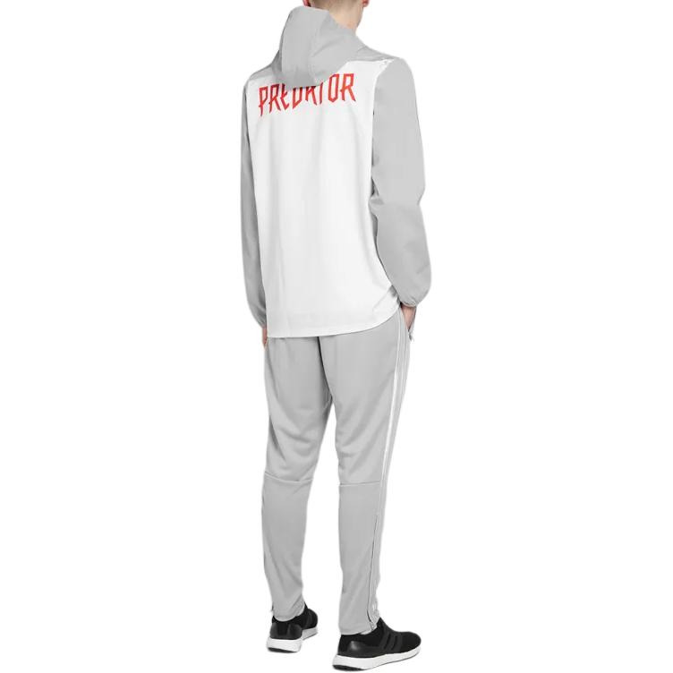 Adidas Куртка с капюшоном Predator David Beckham белая/светло-серая мужская уличная одежда DZ7310