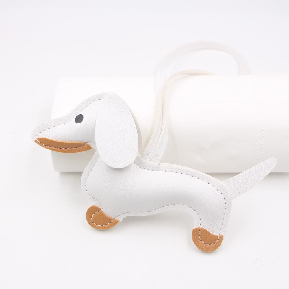 В наличии Кожаный шарм с мультяшным изображением таксы, Брелок для ключей с собакой и Аксессуар для чехла телефона