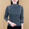 New Winter Slimming Velvet High-Neck Shirt - Warm, Fashionable & Age-Reducing