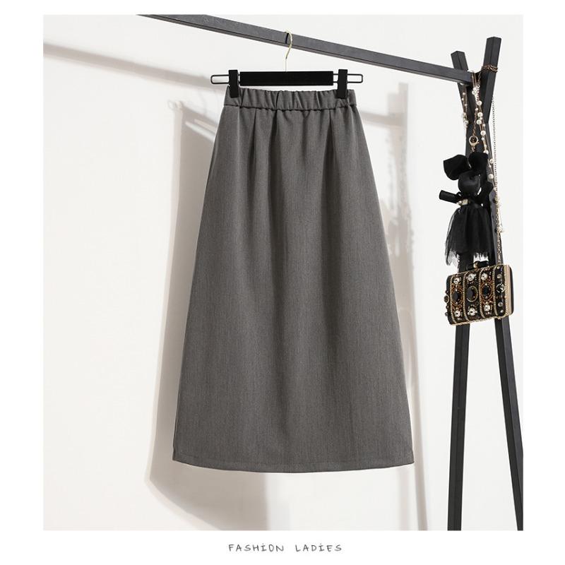 DIMANAF 2025 Plus Size Autumn High Waist Skirts Women Loose Skirt A-Line Fashion Maxi Pleated Skirts