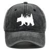 Unisex Washed Cotton Baseball Cap Sun Hat White Bear Print Trucker Cap Fit Raw Brim Snapback Baseball Caps One Size Fits All