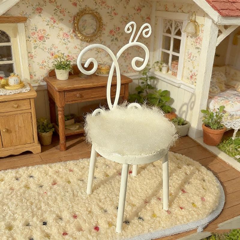 1 шт. Железное Искусство Задняя Часть Стула Сиденье Для DIY Сцены Модели Декорация 1:Мини-стул для кукольного домика масштаба 1:12, модель мебели, реквизит для фото