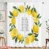 2pcs 2D Flat Printing Window Curtains Lemon Watercolor Design Found Him Fabric Without Electricity Party Decorations Use for