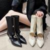Shoes for Women  New Sexy Pointed Toe High Heel Women's Boots Autumn Winter Fashion Hollow Breathable Ladies High Heels