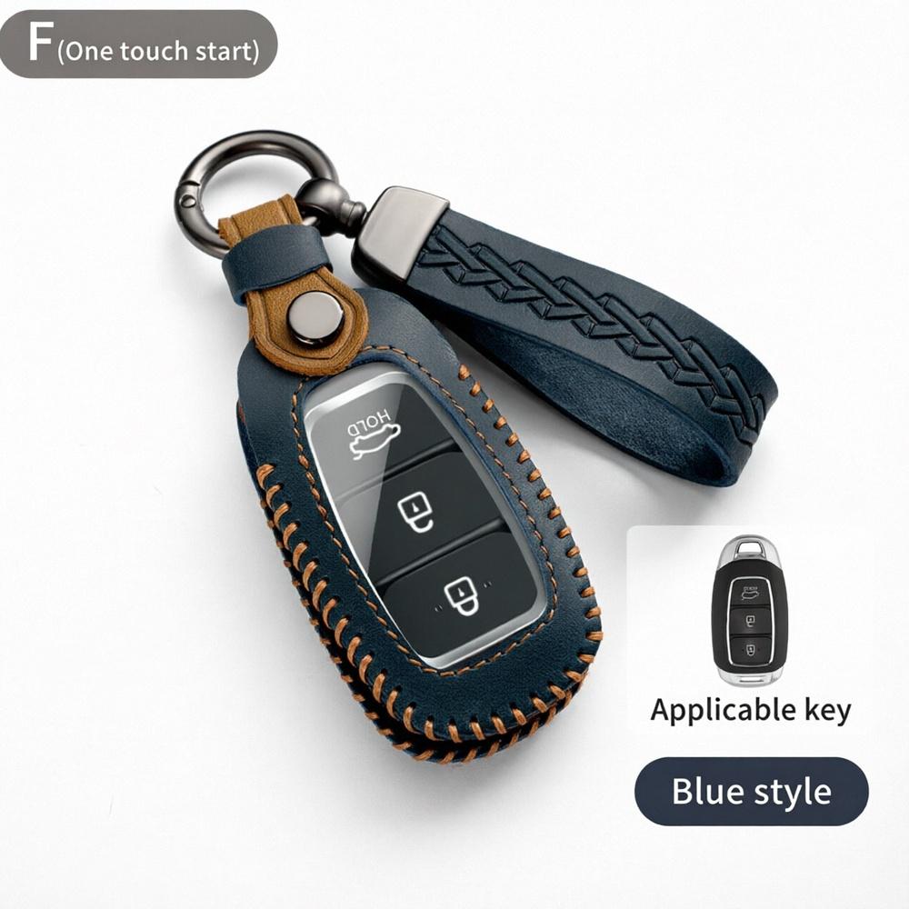 Кожаный чехол для смарт-ключа Hyundai Sonata Tucson Santa Fe Elantra Palisade Kona Staria Ioniq 5 6 Grandeur 3 4 5 Кнопочный кейс