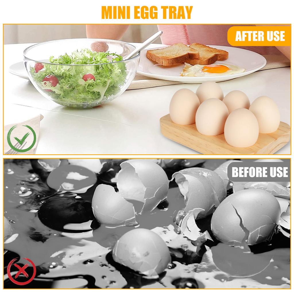 Деревянный лоток для яиц на 6/24 ячейки, бытовой держатель для хранения яиц, кухонный органайзер для приготовления пищи, экономящий место для настольной выкладки