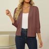 Women's 3/4 Sleeve Cropped Cardigan Sweater Open Front Short Shrugs Cardigans Lightweight Sweaters