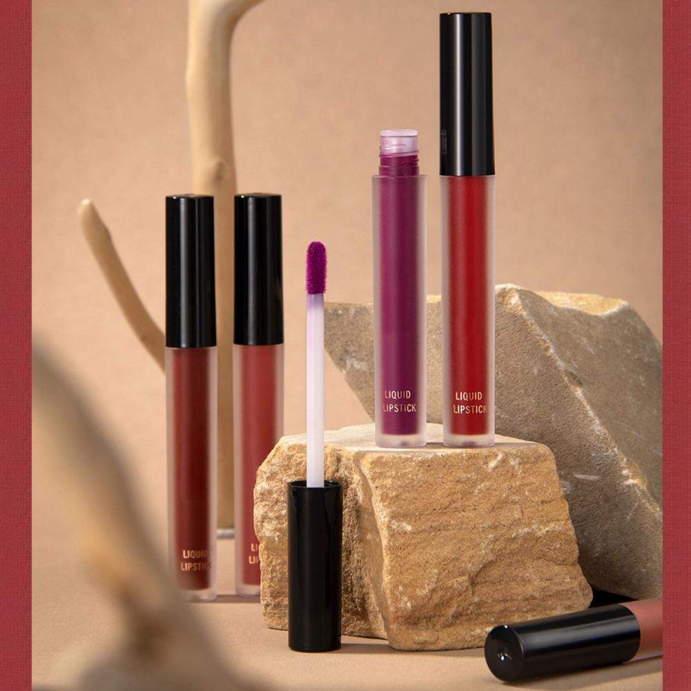 Набор для макияжа губ, блеск для губ, жидкая помада и карандаш для губ 3 шт.