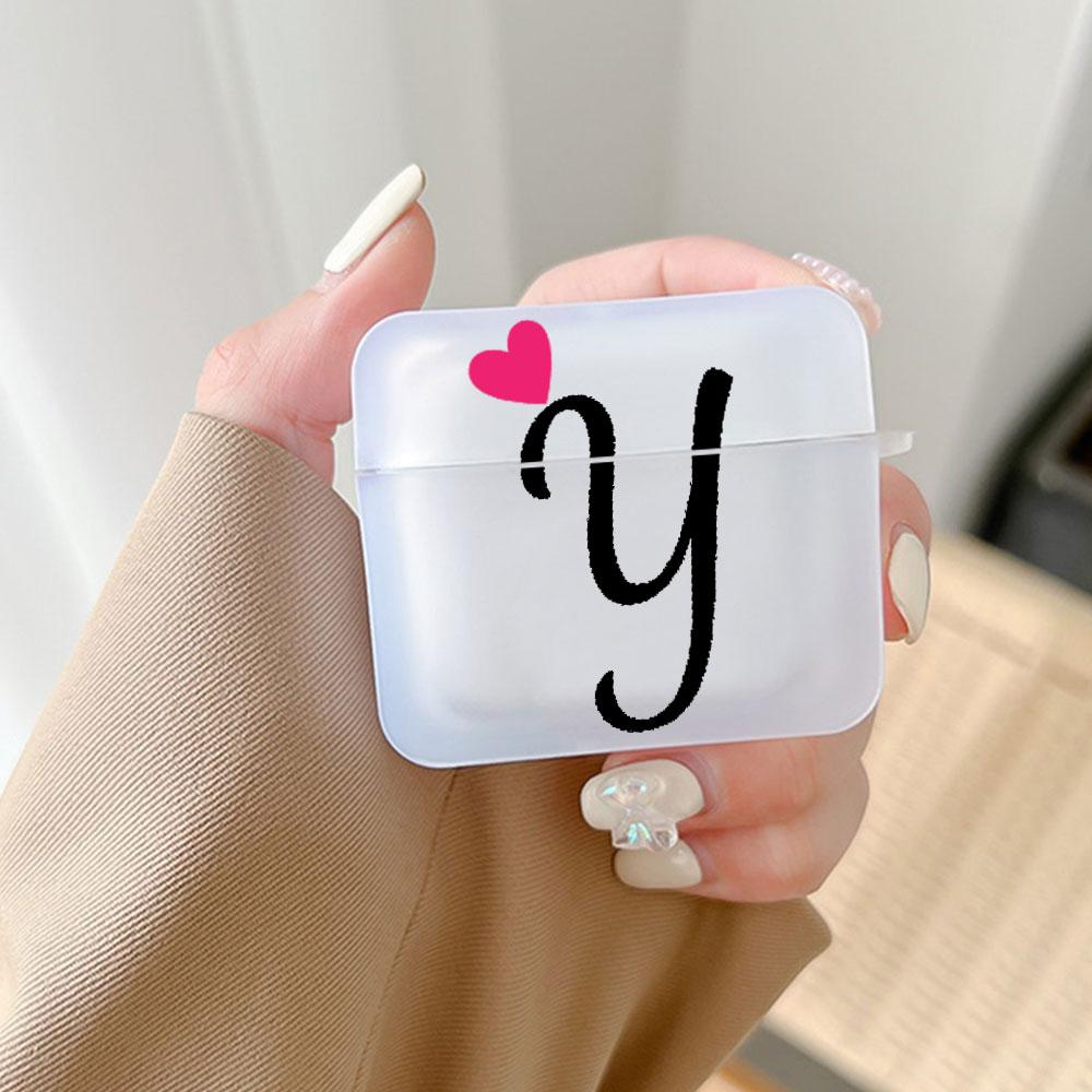 Чехол с начальной буквой A Z и сердцем для наушников Airpods 4-го 3-го Pro 3 2 Чехол для Airpod 2 3 1 Защитный аксессуар Чехол Funda