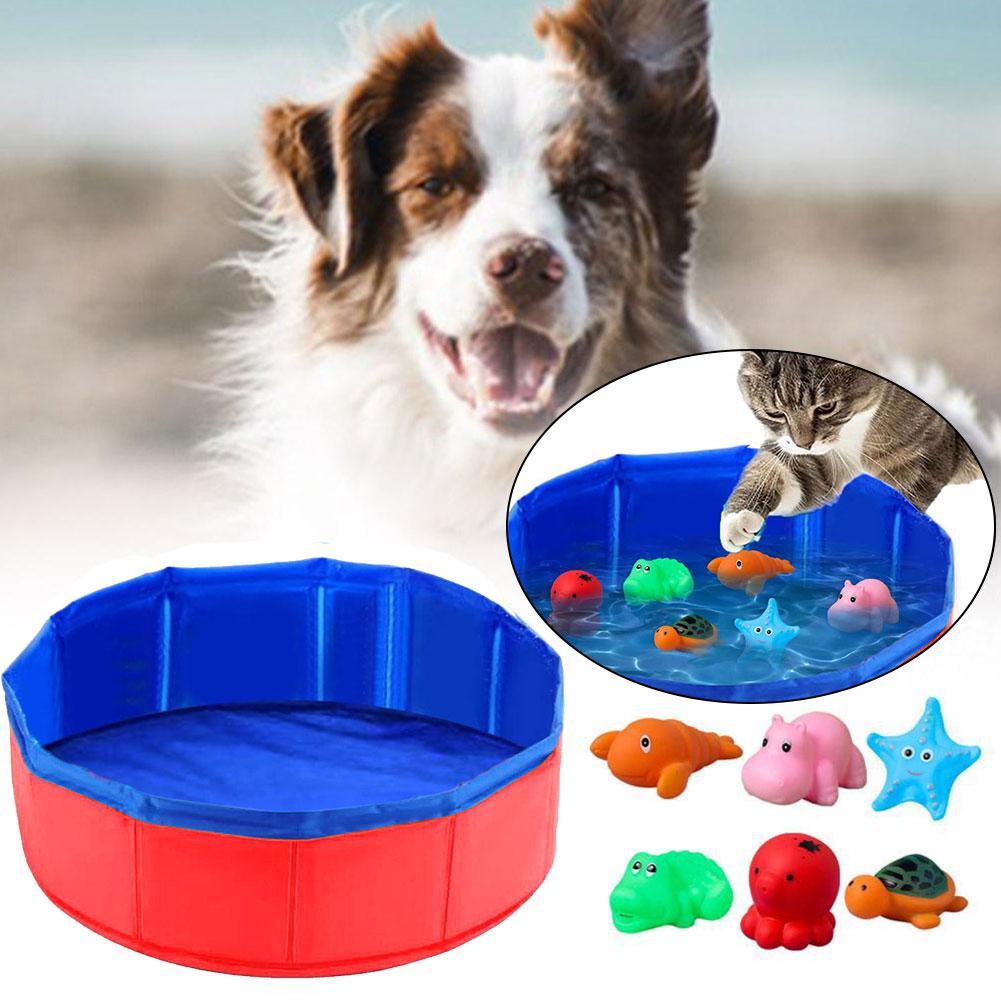 Pvc Pet Bath Tub Large/small Dog Mobile Folding Swimming Pool Cat Sand Pool Cleaning Supplies Summer Cool Pet Accessories