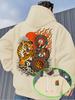 Men's Autumn/Winter Hooded Sweatshirt with Japanese-style Tiger and Dragon Print, Versatile Casual Loose Fit, Youth Sports Shirt